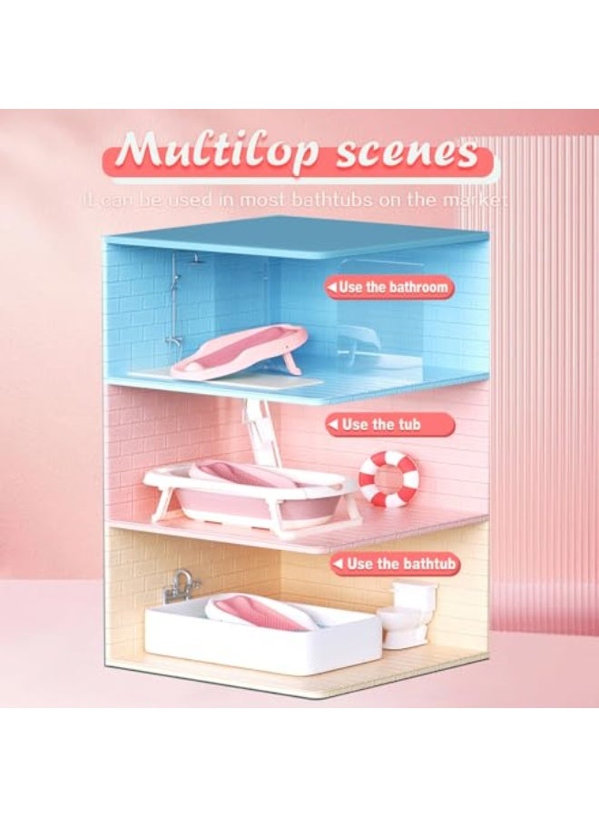 دعم استحمام الأطفال، دعم للاستحمام في حوض الاستحمام أو الحوض مقاوم للانزلاق، سجادة مقعد استحمام الأطفال، تصميم مريح للمواليد الجدد، للأطفال من 0 إلى 12 شهرًا (وردي) - Image 3
