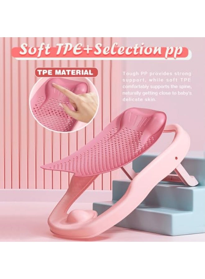 دعم استحمام الأطفال، دعم للاستحمام في حوض الاستحمام أو الحوض مقاوم للانزلاق، سجادة مقعد استحمام الأطفال، تصميم مريح للمواليد الجدد، للأطفال من 0 إلى 12 شهرًا (وردي) - Image 5