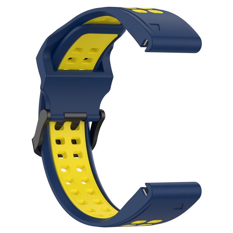 S-TOP For Garmin Fenix 7S Two Color Reverse Buckle 20mm Silicone Watch Band(Blue+Yellow) - Image 2