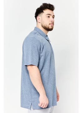 Adidas Men Sportswear Fit Short Sleeve Advantage Novelty Outdoor Polo Shirt, Heather Blue  - Image 2