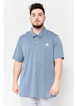Adidas Men Sportswear Fit Short Sleeve Advantage Novelty Outdoor Polo Shirt, Heather Blue  - Image 1