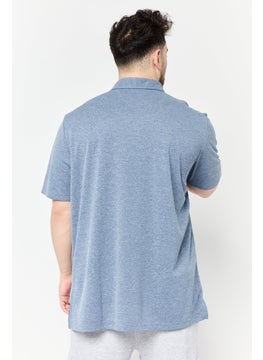 Adidas Men Sportswear Fit Short Sleeve Advantage Novelty Outdoor Polo Shirt, Heather Blue  - Image 3