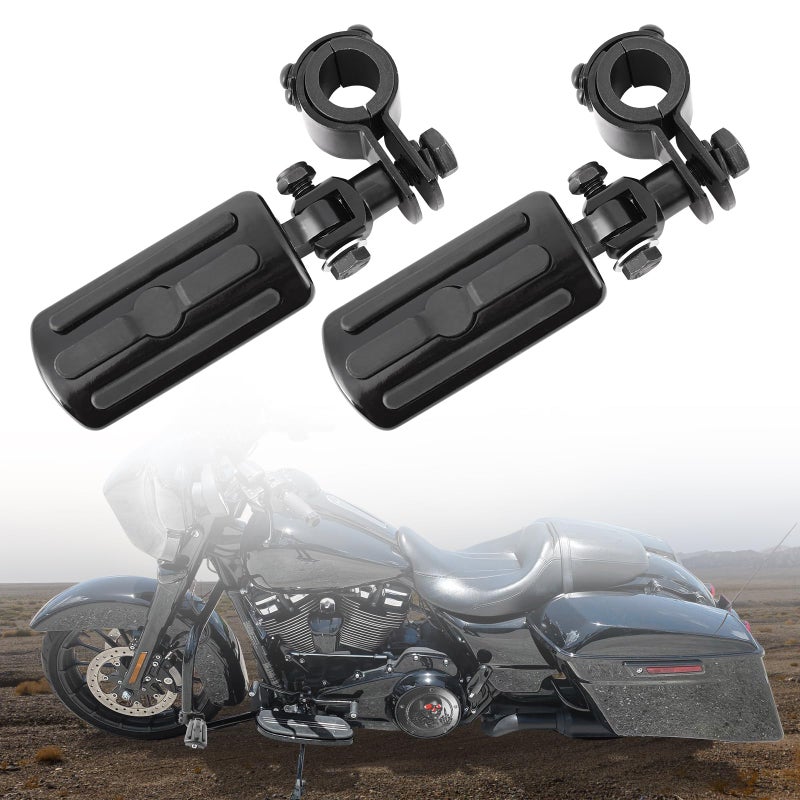 Motorcycle Highway Pegs Crash Bar Highway Foot Pegs Footrest For Harley Touring Electra Street Glide Road King Sportster Kawasaki 125mm 1 14 32mm 1 13 34mm Engine Guard Black 1