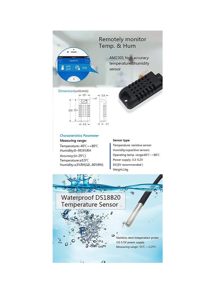 سونوف مستشعر درجة الحرارة والرطوبة  مع كابل 50 سم - Image 5