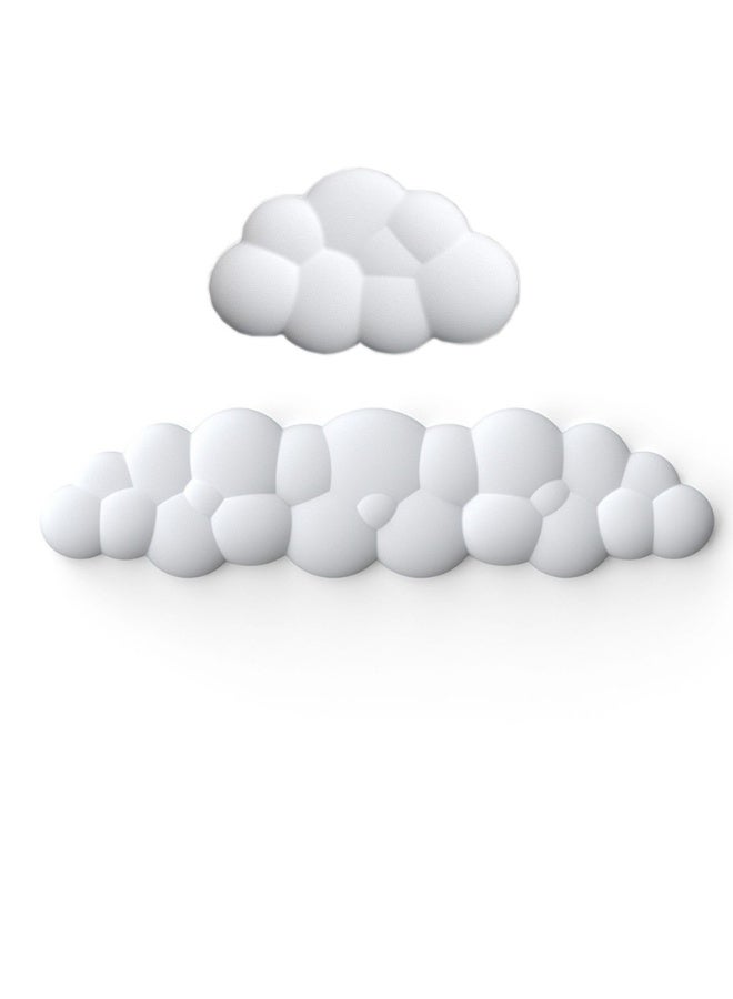 NANAO Keyboard Wrist Rest, Memory Foam Wrist Rest for Computer Keyboard, Ergonomic Palm Rest, Wrist Support for Keyboard Cloud Wrist Rest, Mouse Pad Wrist Support - Laptop, and Computer Use (White) - Image 1