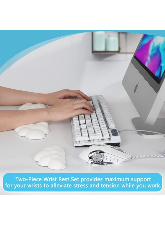 NANAO Keyboard Wrist Rest, Memory Foam Wrist Rest for Computer Keyboard, Ergonomic Palm Rest, Wrist Support for Keyboard Cloud Wrist Rest, Mouse Pad Wrist Support - Laptop, and Computer Use (White) - Image 4