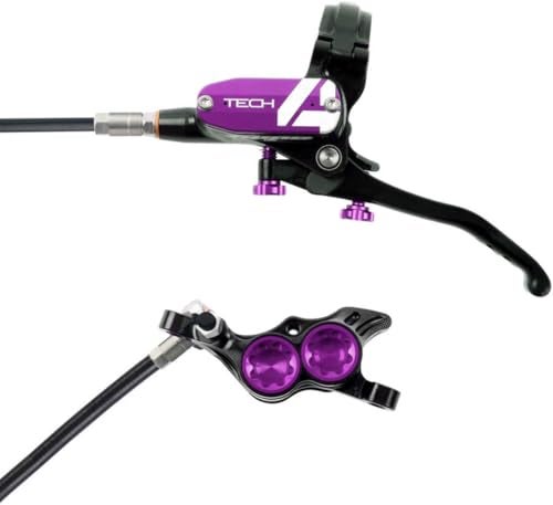 Hope Tech 4 E4 Disc Brake and Lever Set Purple, Front - Image 2