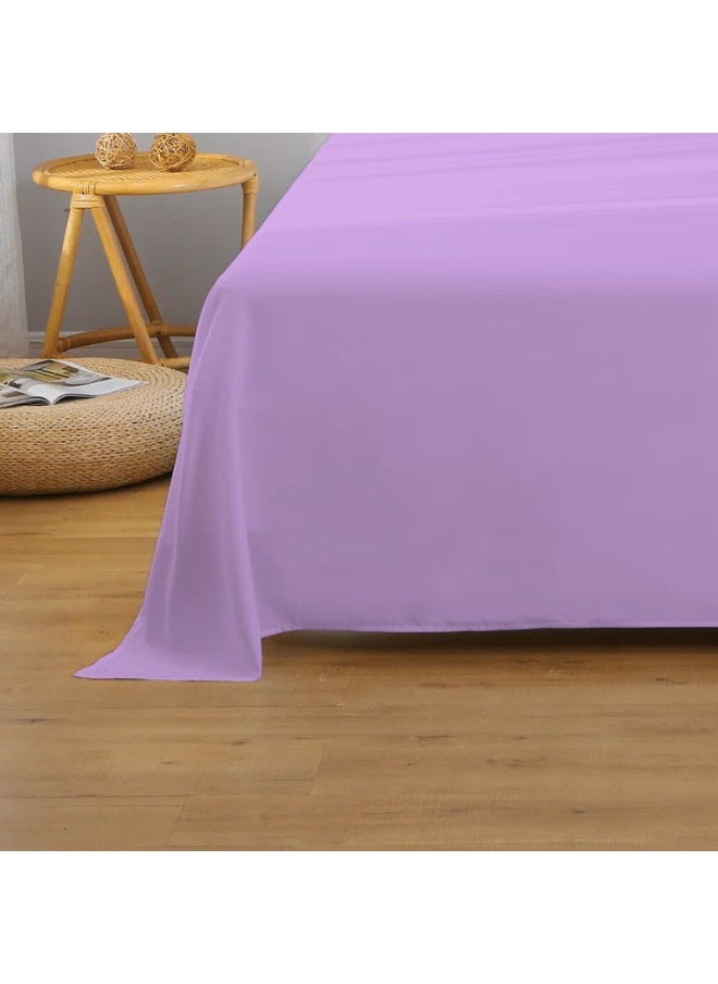 Rest Flat Bedsheet 240X260Cm Plush Light Purple Breathable Machine Washbale Bedsheet Extra Soft Easy Fit Highly Breathable Bedding & Linen Cover  - Image 1