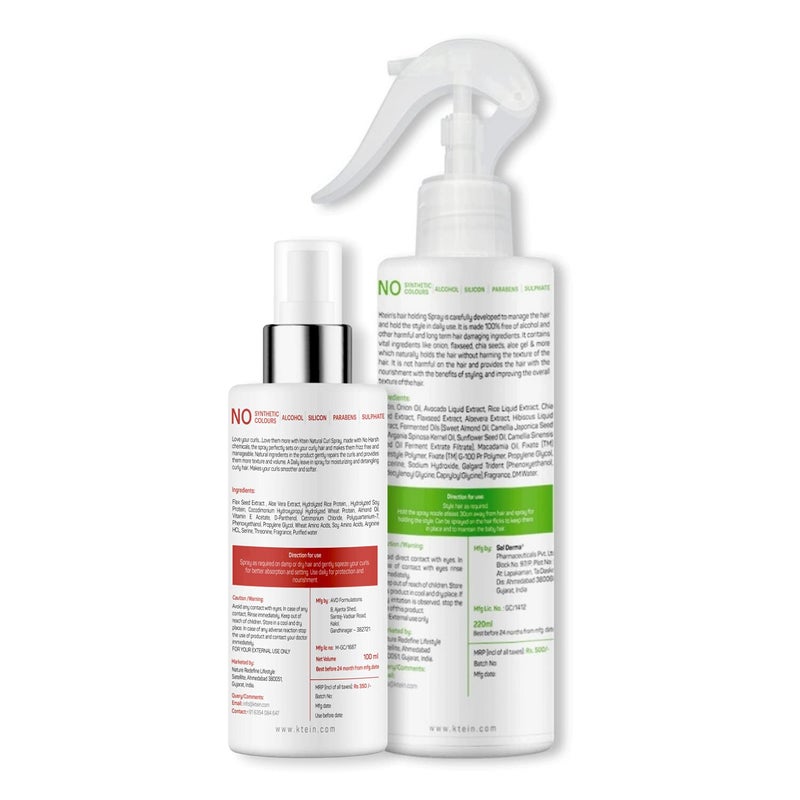 KTEIN CURL STYLE COMBO Natural Curl Defining Spray and Hair Holding Spray 200 ml - Image 2