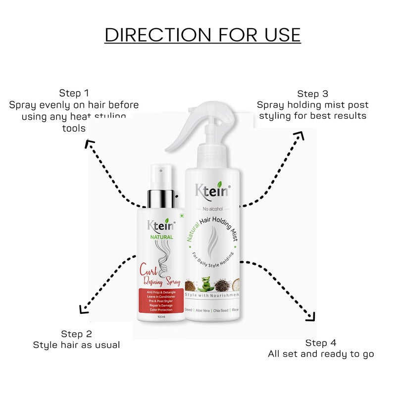 KTEIN CURL STYLE COMBO Natural Curl Defining Spray and Hair Holding Spray 200 ml - Image 4