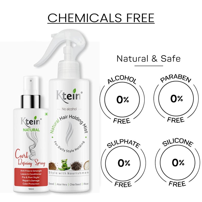 KTEIN CURL STYLE COMBO Natural Curl Defining Spray and Hair Holding Spray 200 ml - Image 3