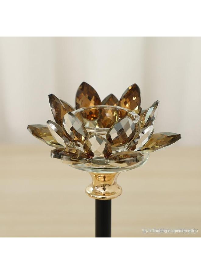 Bluejw New Crystal Candle Holder New Year Gift Multi-specification Lotus Company Wedding Home Metal Props  - Image 3