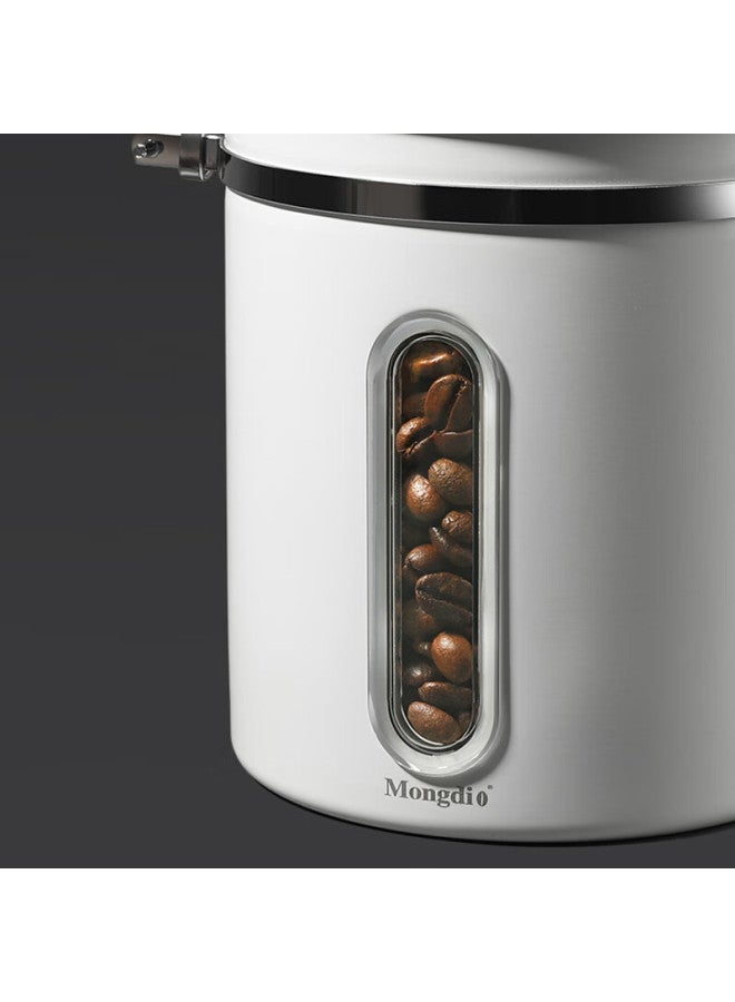 Mongdio Coffee Bean Sealed Storage Jar With One-way Exhaust Valve, Upgraded Transparent 304 Stainless Steel Coffee Canister - Image 2