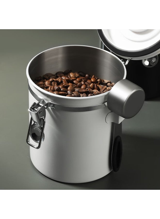 Mongdio Coffee Bean Sealed Storage Jar With One-way Exhaust Valve, Upgraded Transparent 304 Stainless Steel Coffee Canister - Image 4