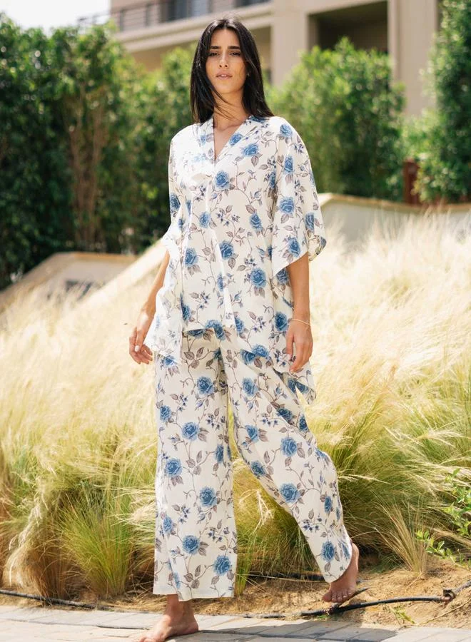 sanskrutihomes sanskrutihomes Women Printed V-Neck Pure Cotton Top and Pyjama Set