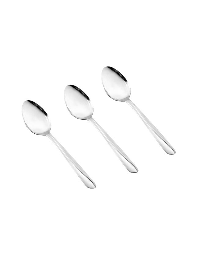 هيك طقم ملاعق أكل من الستانلس ستيل المقاوم للصدأ مكون من 12 قطعة فضي - Image 2