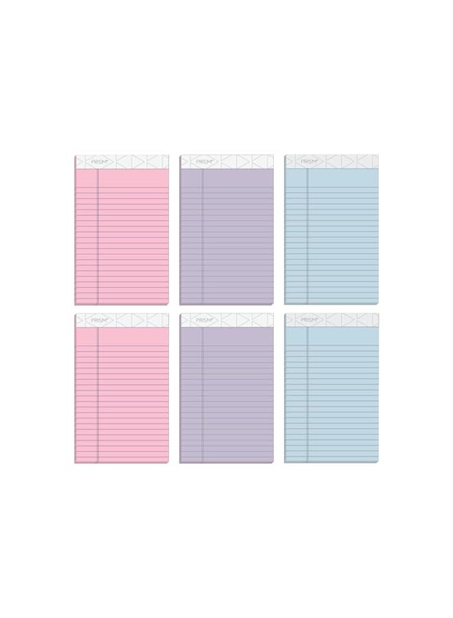 TOPS 5 x 8 Legal Pads, 6 Pack, Prism Brand, 2 Pink/2 Blue/2 Purple, Narrow Ruled, 50 Sheets Per Writing Pad, Made in USA (63016) - Image 1