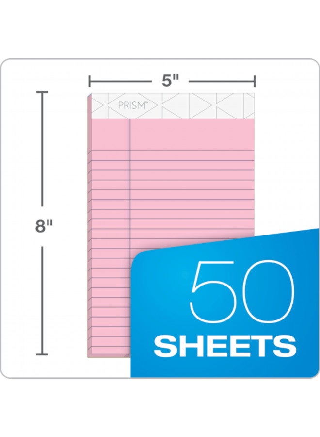 TOPS 5 x 8 Legal Pads, 6 Pack, Prism Brand, 2 Pink/2 Blue/2 Purple, Narrow Ruled, 50 Sheets Per Writing Pad, Made in USA (63016) - Image 3