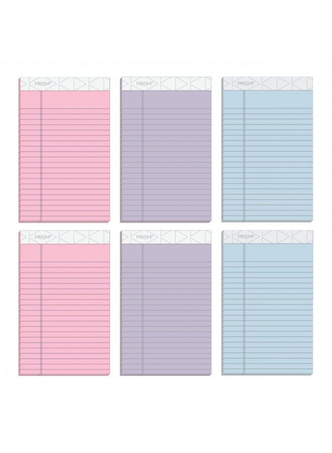 TOPS 5 x 8 Legal Pads, 6 Pack, Prism Brand, 2 Pink/2 Blue/2 Purple, Narrow Ruled, 50 Sheets Per Writing Pad, Made in USA (63016) - Image 2
