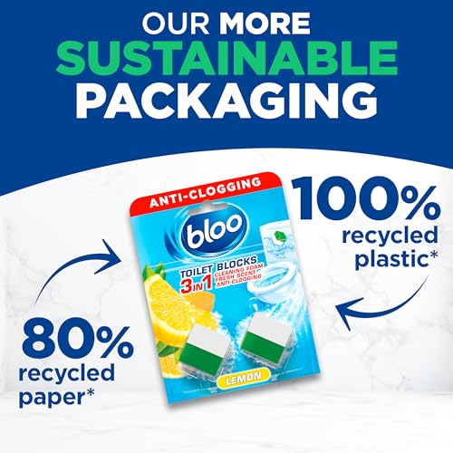 Bloo New Toilet Blocks, Pack of 2, Toilet Limescale Remover Cistern Block, Toilet Cleaner Block with Cleaning and Foaming Action, Toilet Fresheners, Lemon 2x50g - Image 5