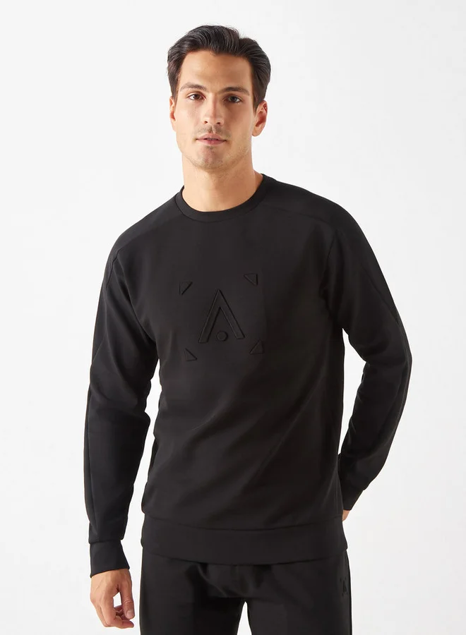 ADOT by Splash Embossed Sweatshirt with Crew Neck and Long Sleeves