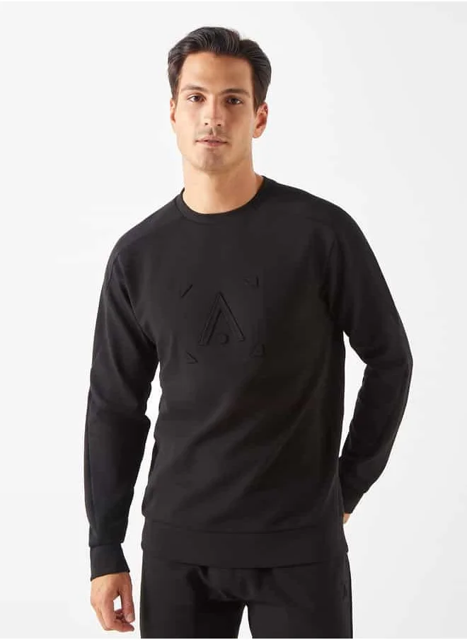 ADOT by Splash Embossed Sweatshirt with Crew Neck and Long Sleeves