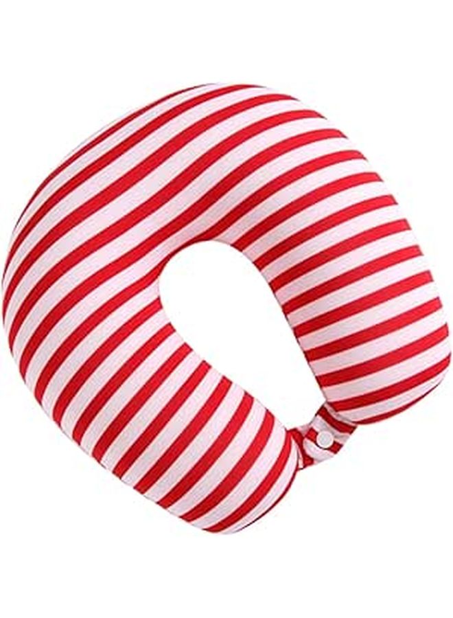 U Shaped Travel Neck Pillow With Storage Bag Soft Elastic Particle Material For Flight Comfort - Image 1