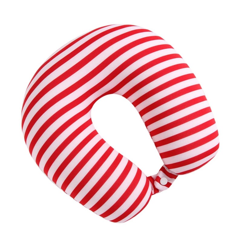 U Shaped Travel Neck Pillow With Storage Bag Soft Elastic Particle Material For Flight Comfort - Image 2