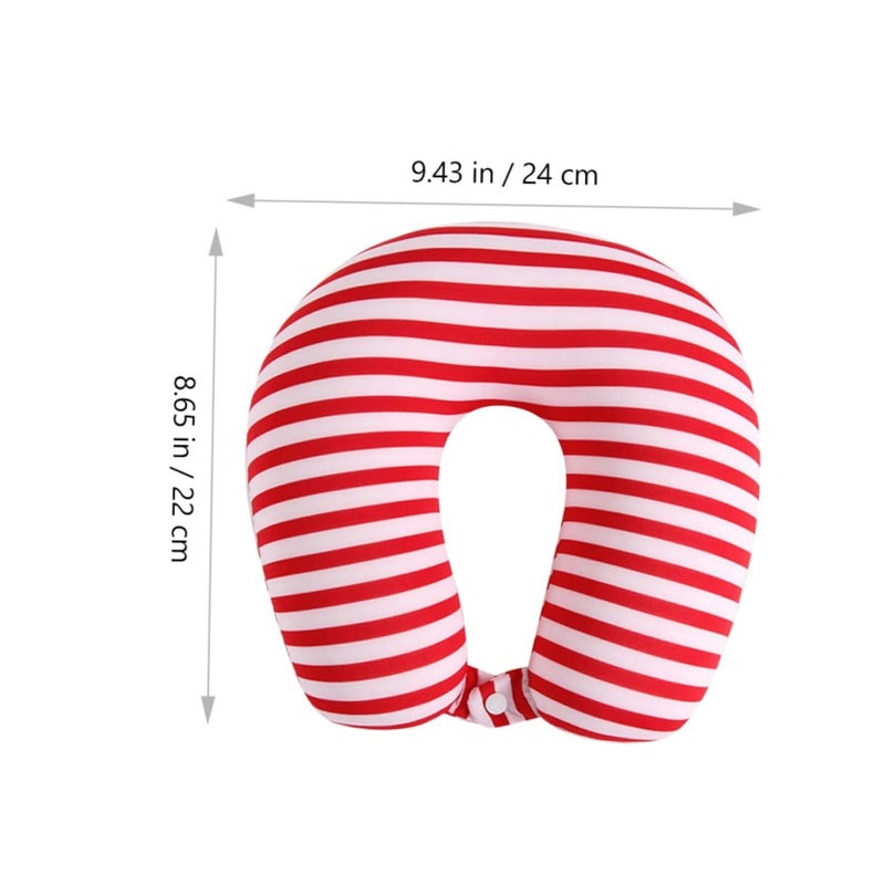 U Shaped Travel Neck Pillow With Storage Bag Soft Elastic Particle Material For Flight Comfort - Image 3