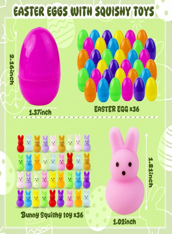 eowvsio 36 Pcs Easter Squishy Toys with Eggs,Easter Basket Stuffers for Kids,Easter Bunny Mochi Squishy Toys Stress Relief Fidget,Easter Egg fillers Party Favors Gifts - Image 2