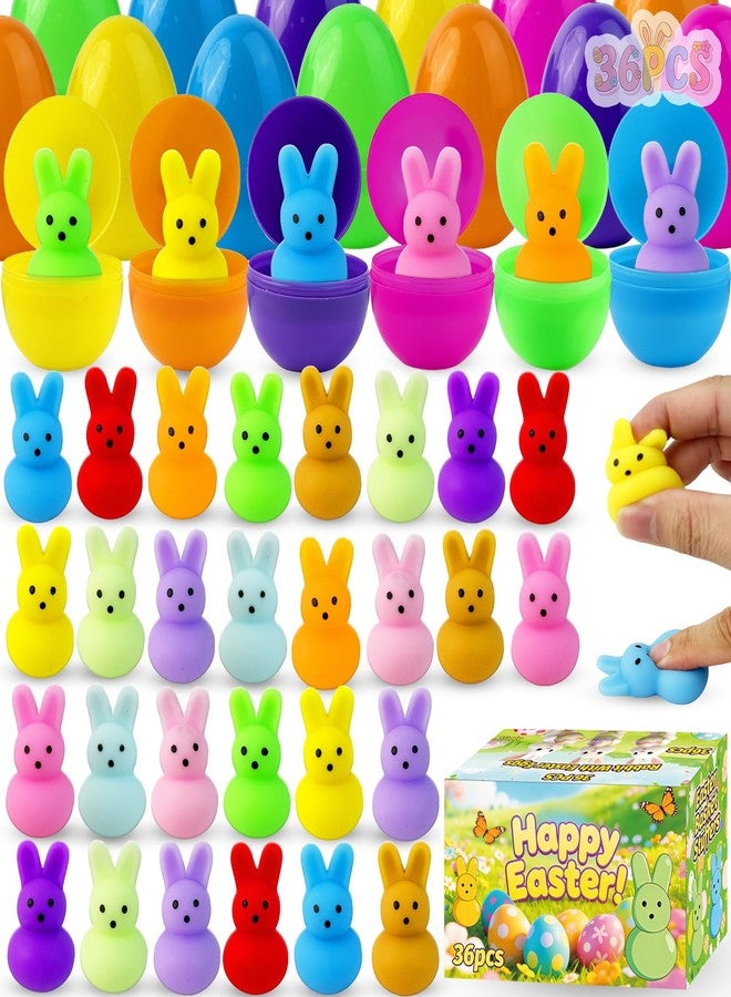 eowvsio 36 Pcs Easter Squishy Toys with Eggs,Easter Basket Stuffers for Kids,Easter Bunny Mochi Squishy Toys Stress Relief Fidget,Easter Egg fillers Party Favors Gifts - Image 1