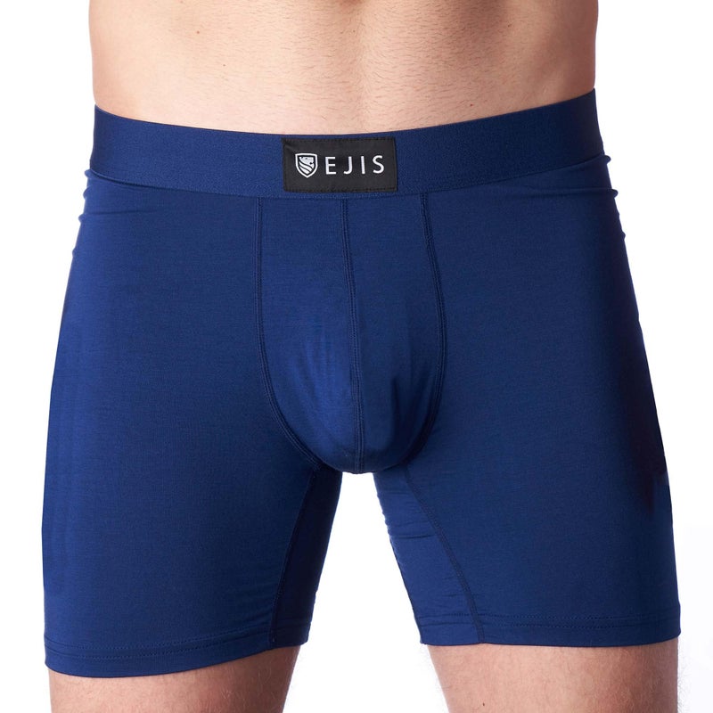 Ejis Sweat Defense Boxer Brief | Comfort Pouch | Sweat Proof Micro Modal (Large, Navy) - Image 1
