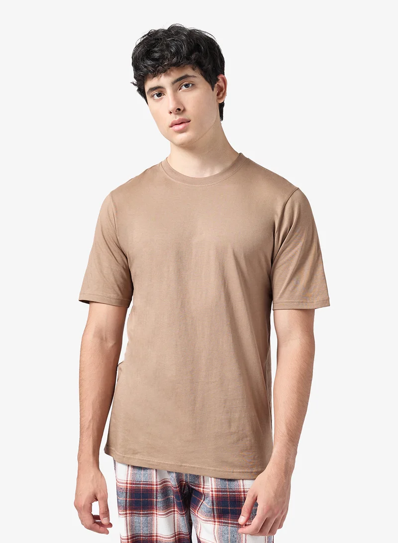 Seventy Five  Essential Short Sleeve T-Shirt And Checked Pyjamas Set for Men | Best Price UAE