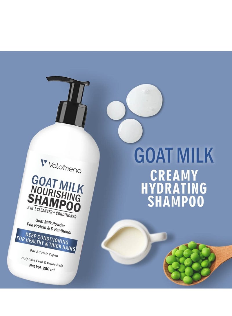 VOLAMENA WITH DEVICE Goat Milk shampoo is gentle 2 in 1 hair cleanser Goat Milk protein 250ml - Image 2