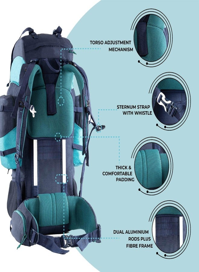 Tripole Walker Pro Rucksack for Trekking and Hiking (Navy Blue, 60) - Image 3