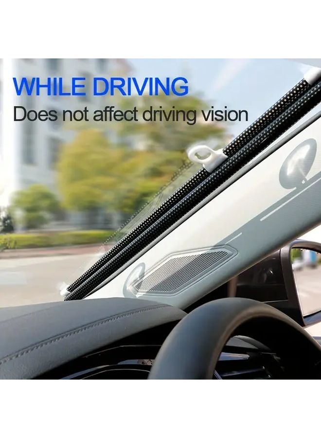 Black Car Windshield Sunshade Roll Up Sun Visor with Heat Insulation UV Protection - Image 2