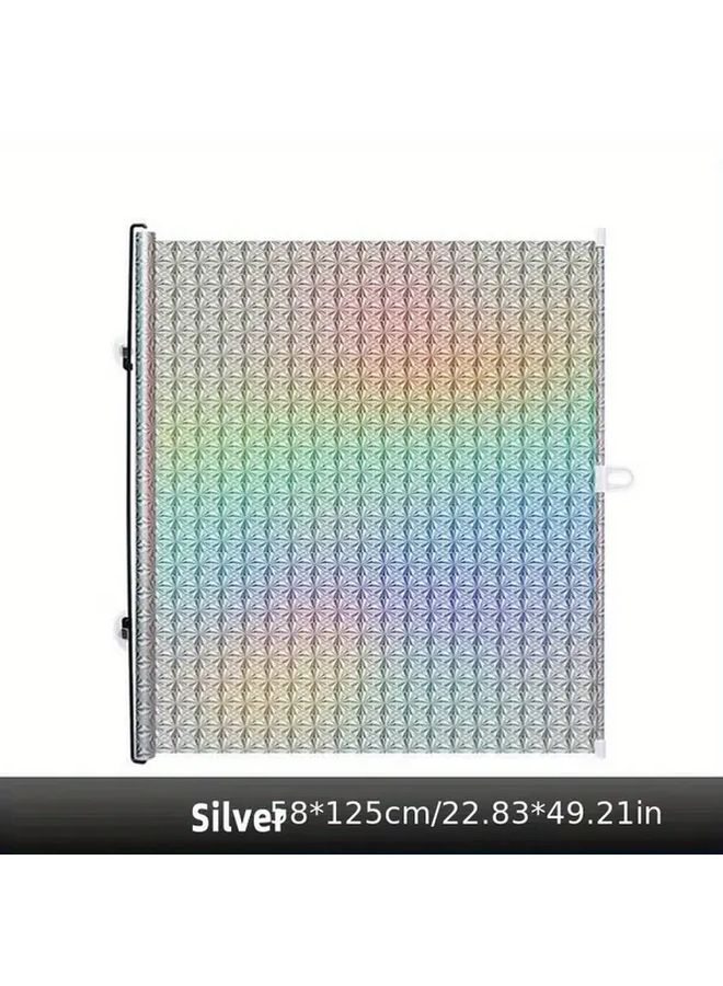 Black Car Windshield Sunshade Roll Up Sun Visor with Heat Insulation UV Protection - Image 4