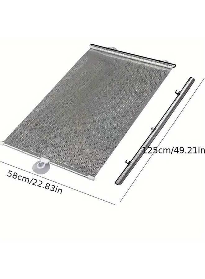 Black Car Windshield Sunshade Roll Up Sun Visor with Heat Insulation UV Protection - Image 3