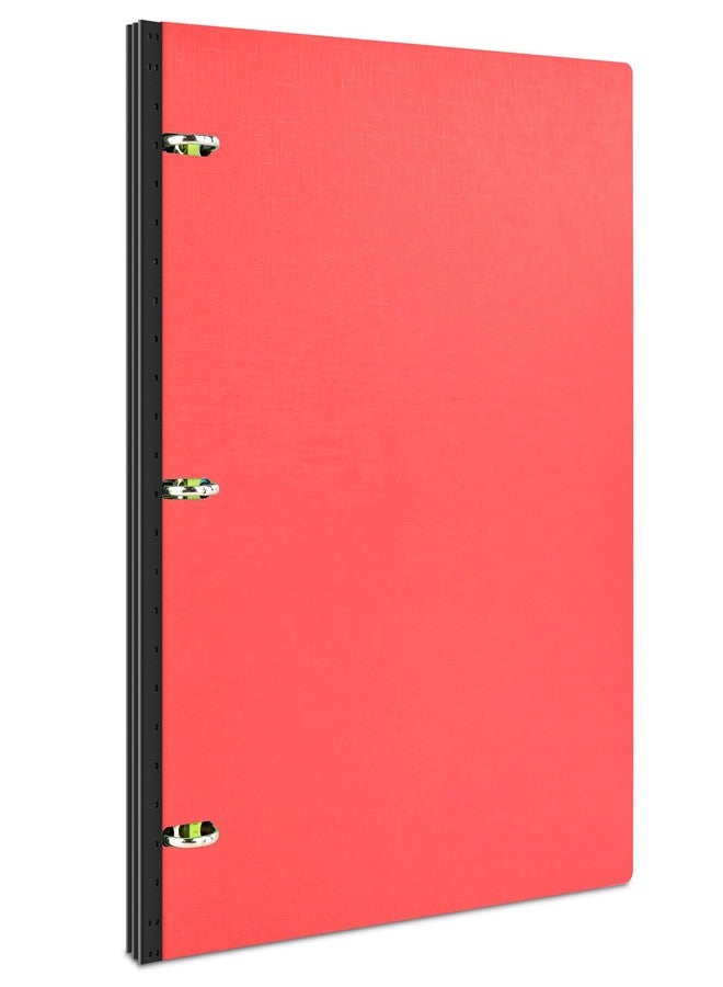 INFUN Telescoping 3 Ring Binder With Foldable Front Cover - Portable Plastic Spine Holds 8.5" x 11" Paper for School, Office and Homes - Red - Image 1
