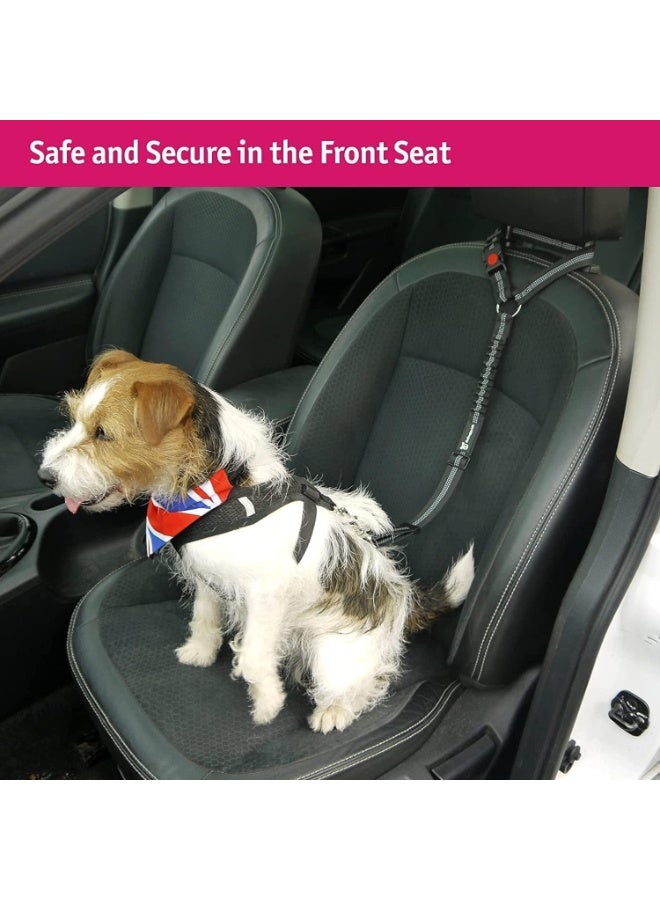 2 قطعة حزام أمان للكلاب، حزام أمان قوي قابل للتعديل، حزام أمان للكلاب مرن عاكس للضوء، متين ومتين، للحيوانات الأليفة، للاستخدام اليومي في السفر بالسيارة - Image 3