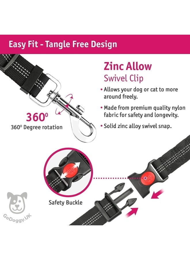 2 قطعة حزام أمان للكلاب، حزام أمان قوي قابل للتعديل، حزام أمان للكلاب مرن عاكس للضوء، متين ومتين، للحيوانات الأليفة، للاستخدام اليومي في السفر بالسيارة - Image 5