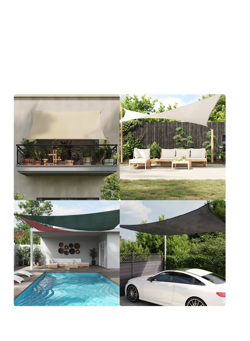 vidaxl Modern Sun Shade Sail 160 gm Cream 2 x 5 m HDPE  - Image 3