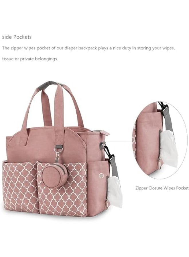 Large Diaper Bag Tote with Changing Pad – Multi Pocket Baby Travel Weekender Bag for Moms & Dads – Spacious Maternity Hospital Bag with Shoulder Strap & Easy Clean Material – Stylish Baby Essentials Organizer - Image 4