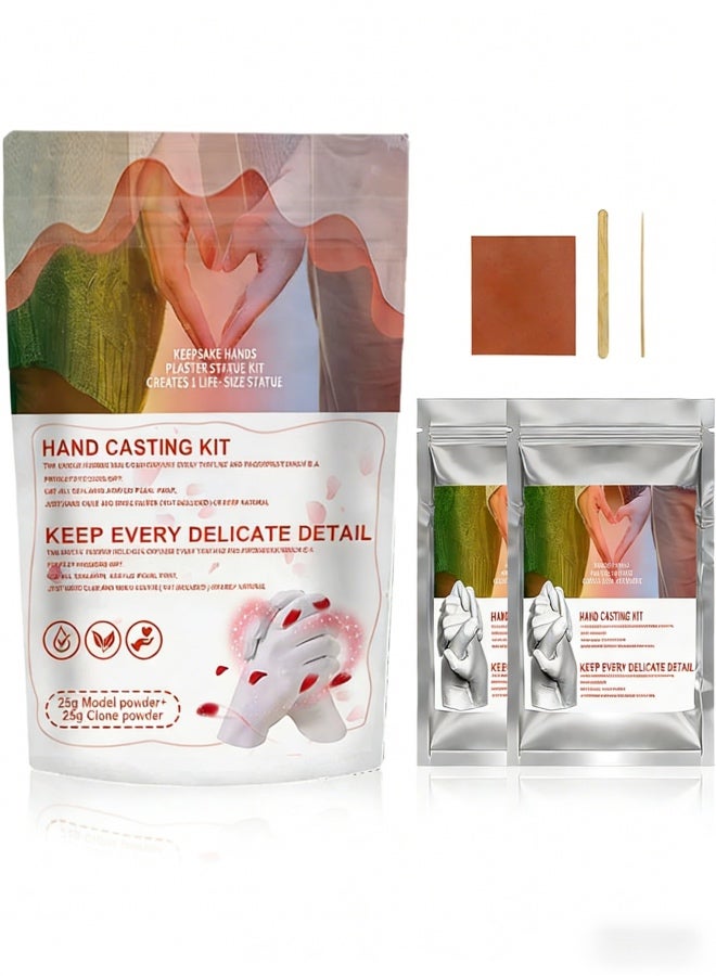 Hand Mold Powder, Fast Curing Casting Material, Skin Safe Kit, 5.51x7.87 Inches for Children and Adults, Easy Use Formula for Family Keepsake Crafts at Baby Handprint Art Projects - Image 2