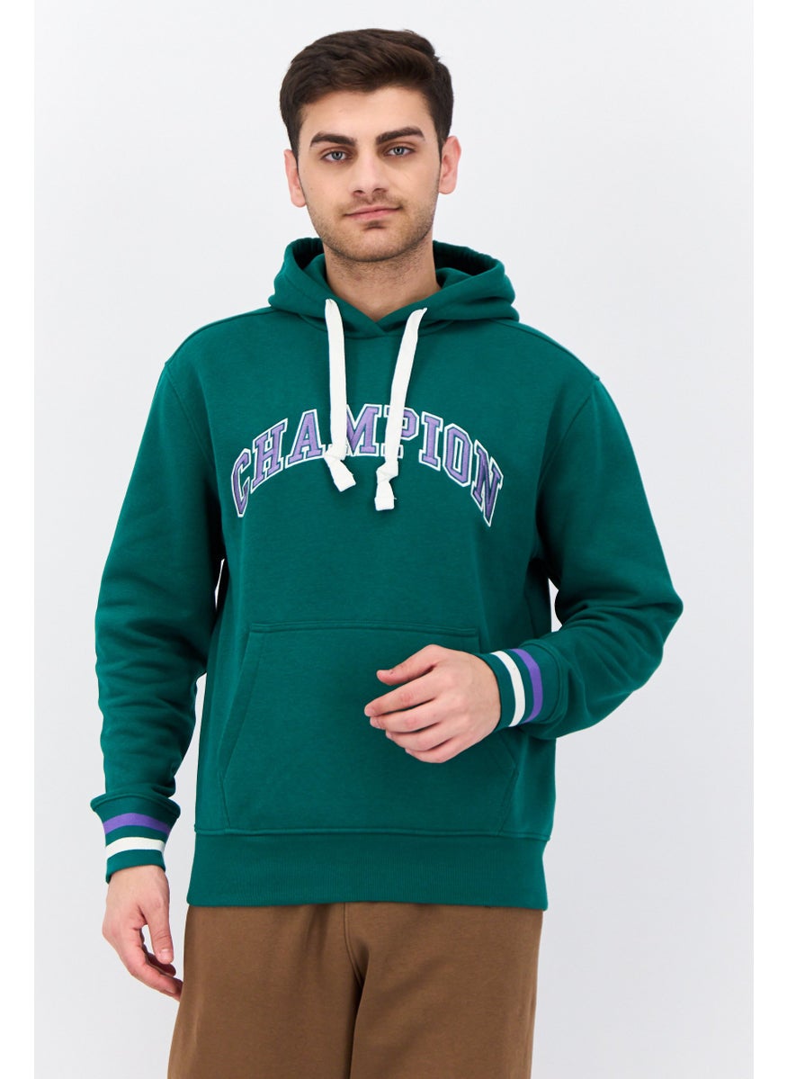 Champion Men Sportswear Fit Long Sleeves Running Sweatshirt, Green  - Image 1