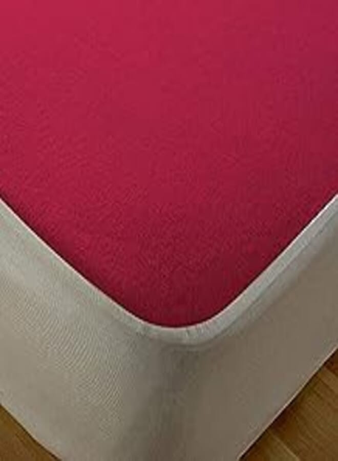 Mattress protector color Wine red size 120cm x 200cm 