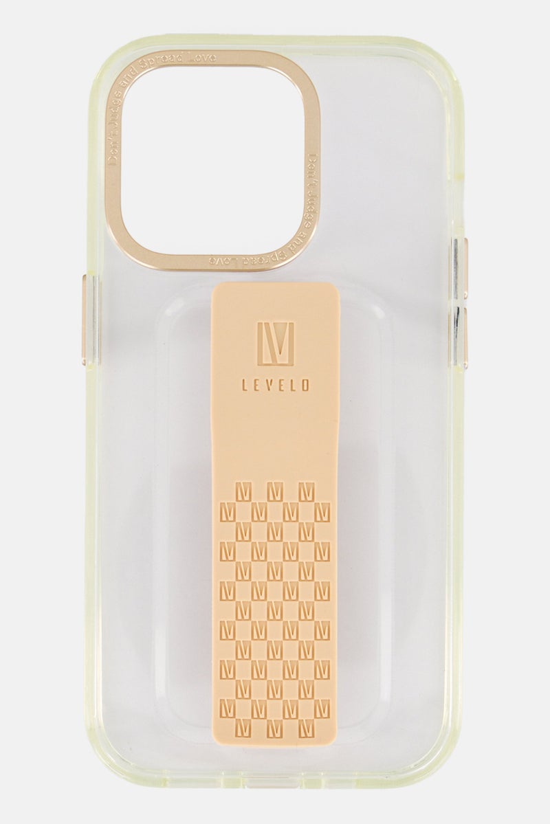 LEVELO iPhone 14 Pro Graphia Magnetic Silicone Grip Phone Case , Transparent - Image 1