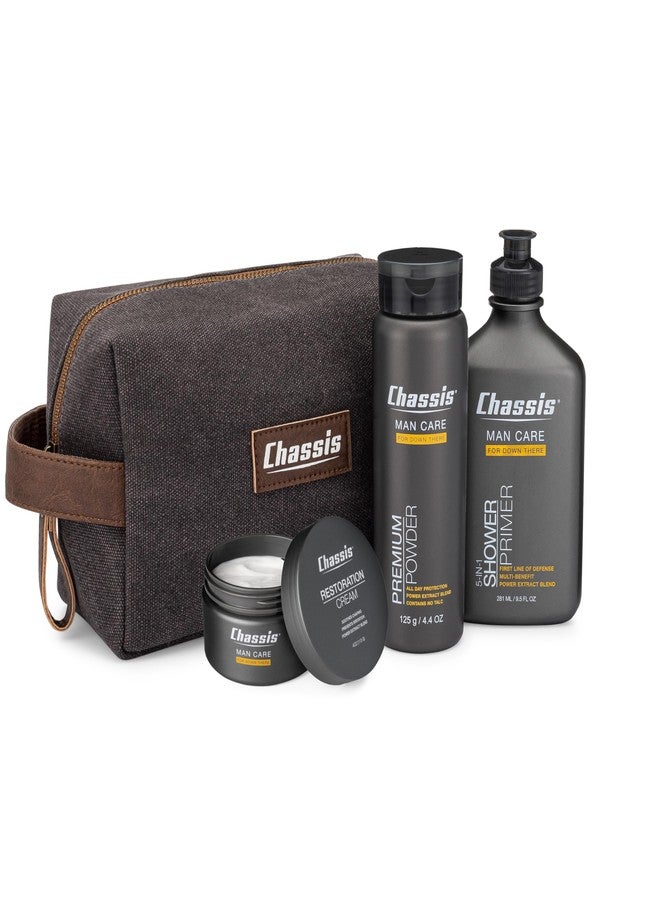 Chassis Gift Set with Flushable Foam, Premium Body Powder, and Shower Primer, Body Powder, Body Wash, and Flushable Wipe Alternative - Image 1