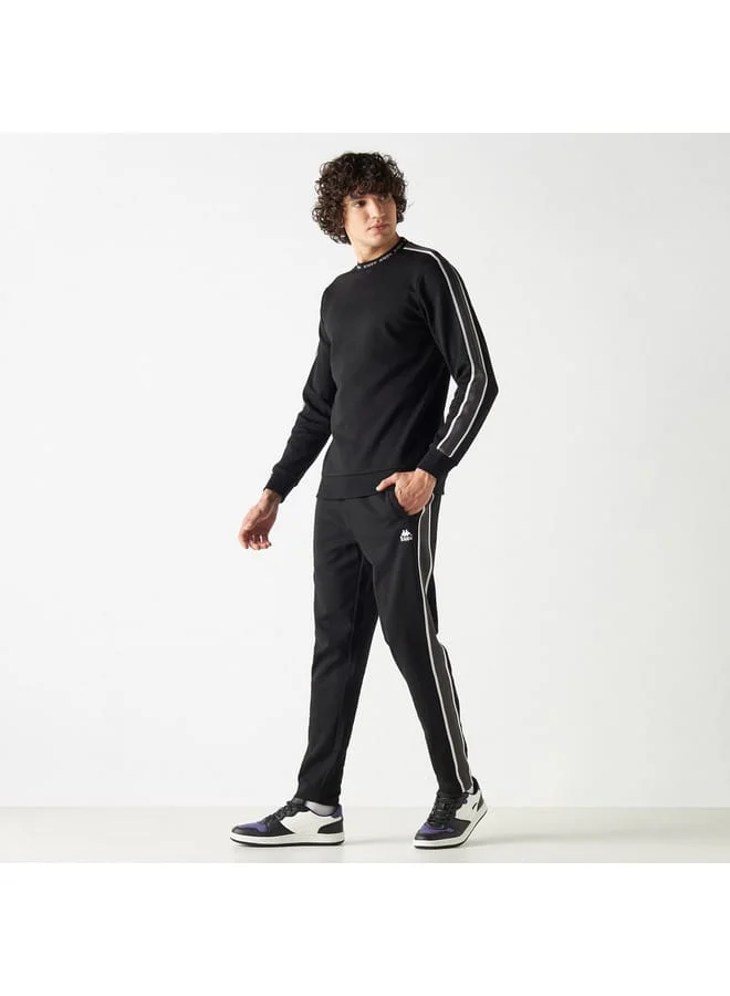 Kappa Kappa Logo Detail Joggers with Drawstring Closure and Tape Detail