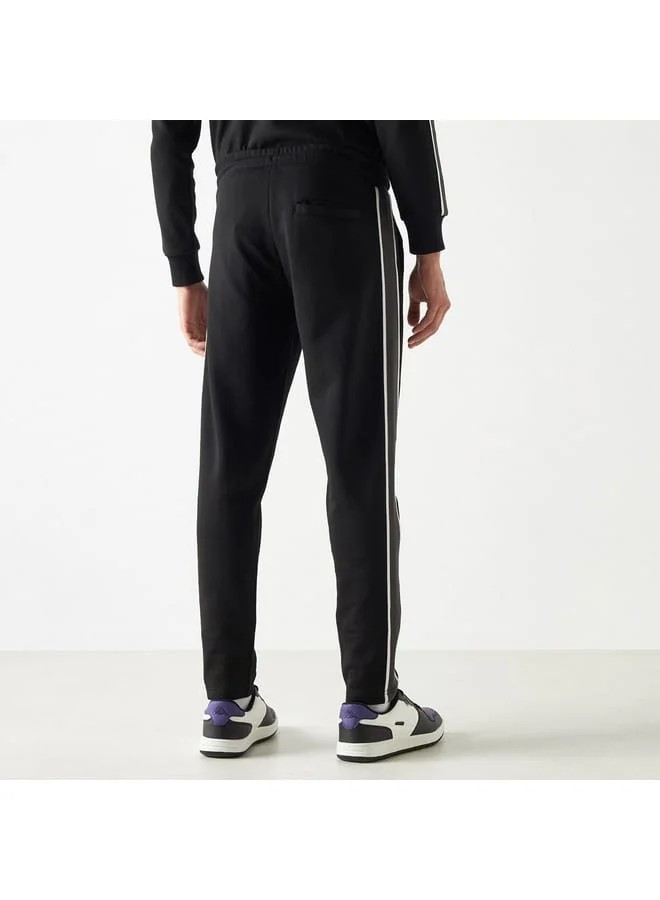 Kappa Kappa Logo Detail Joggers with Drawstring Closure and Tape Detail